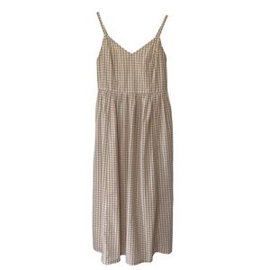 Old Navy Tan/White Gingham Dress